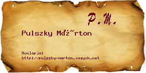 Pulszky Márton névjegykártya